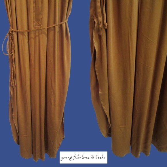 YOUNG, FABULOUS & BROKE NEW Light Academia Half-Placket Billowing Sleeve Dress S - Picture 3 of 12